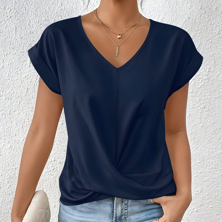 Eleanor | Elegant Twist-Front V-Neck Top