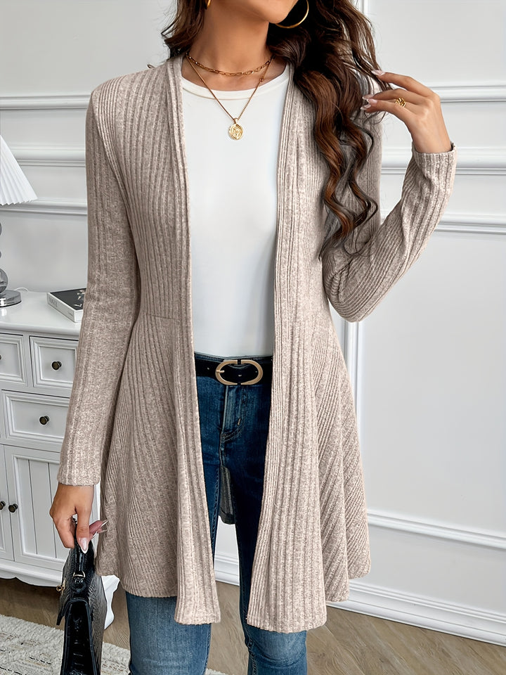 Helena | Ribbed Open-Front Cardigan