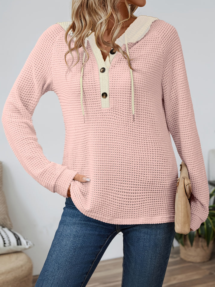 Eloise | Cosy Hooded Waffle Top
