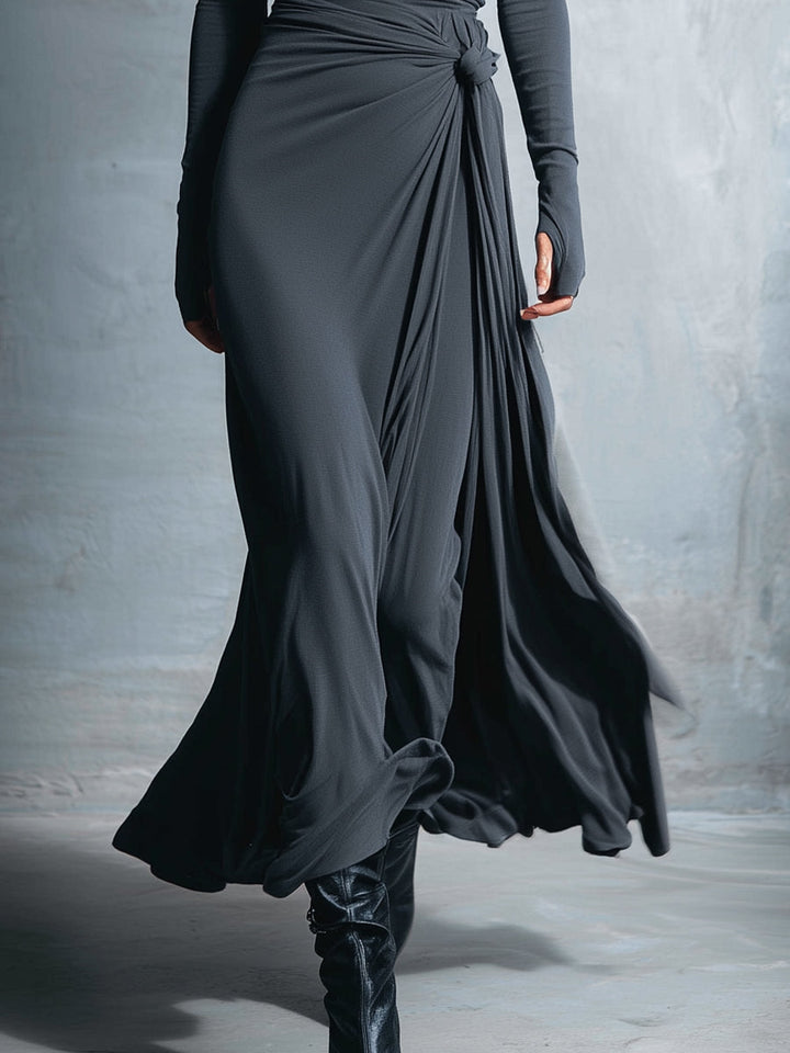 Rosanne | Draped Side-Tie Maxi Dress