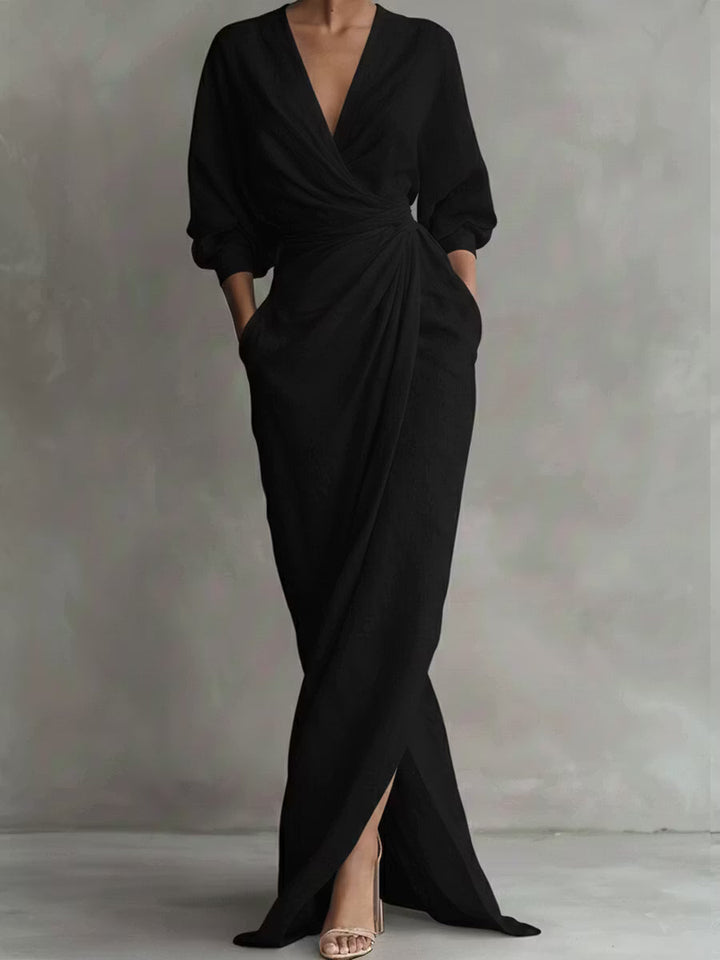 Odette | Draped Wrap Maxi Dress