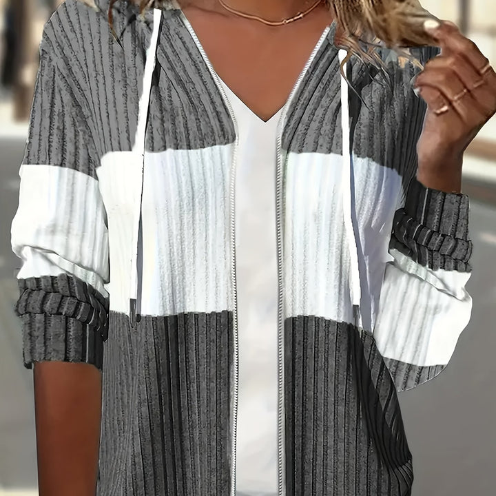 Lydia | Colour Block Hooded Jacket