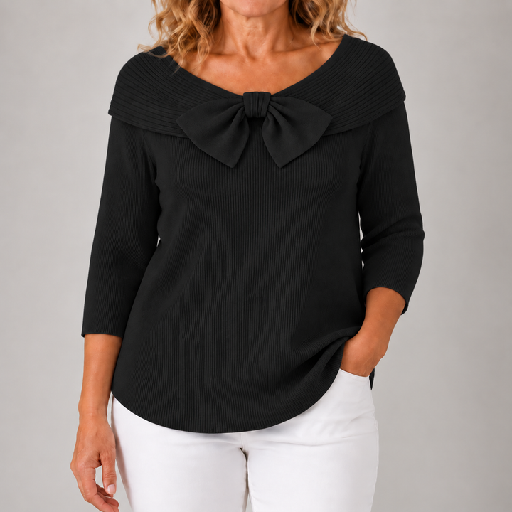 Jocelyn | Elegant Bow-Neck Knit Top