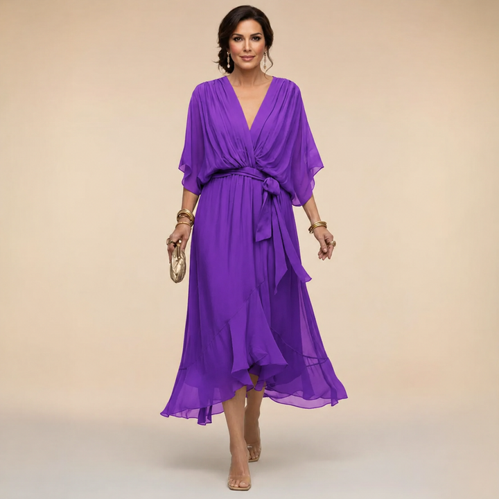 Ramona | Flowing Wrap Midi Dress