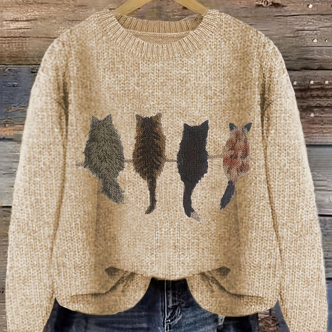 Winifred | Cosy Cat-Print Jumper