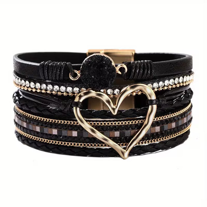 Ophelia | Layered Heart Cuff Bracelet