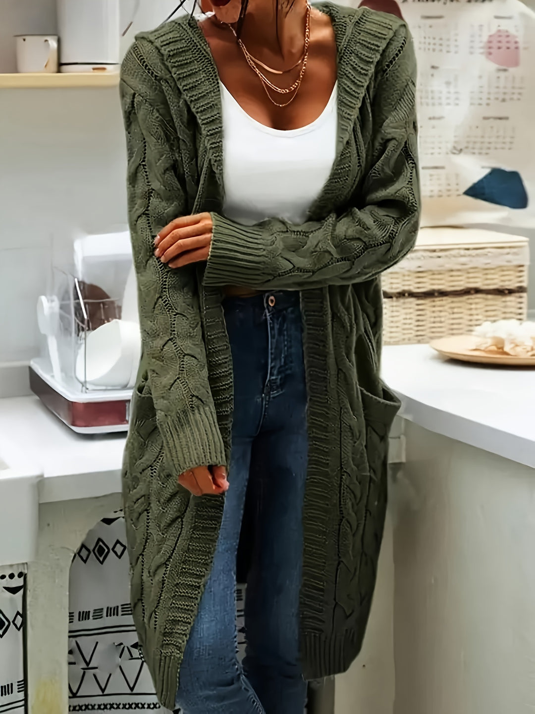 Rosanna | Longline Cable-Knit Cardigan