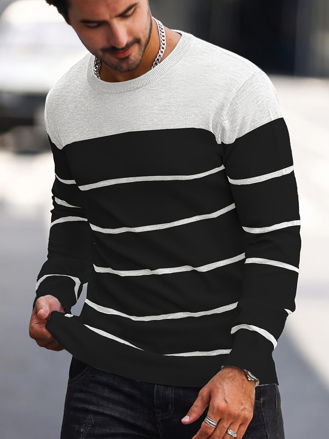 Harrison | Colour-Block Striped Sweater