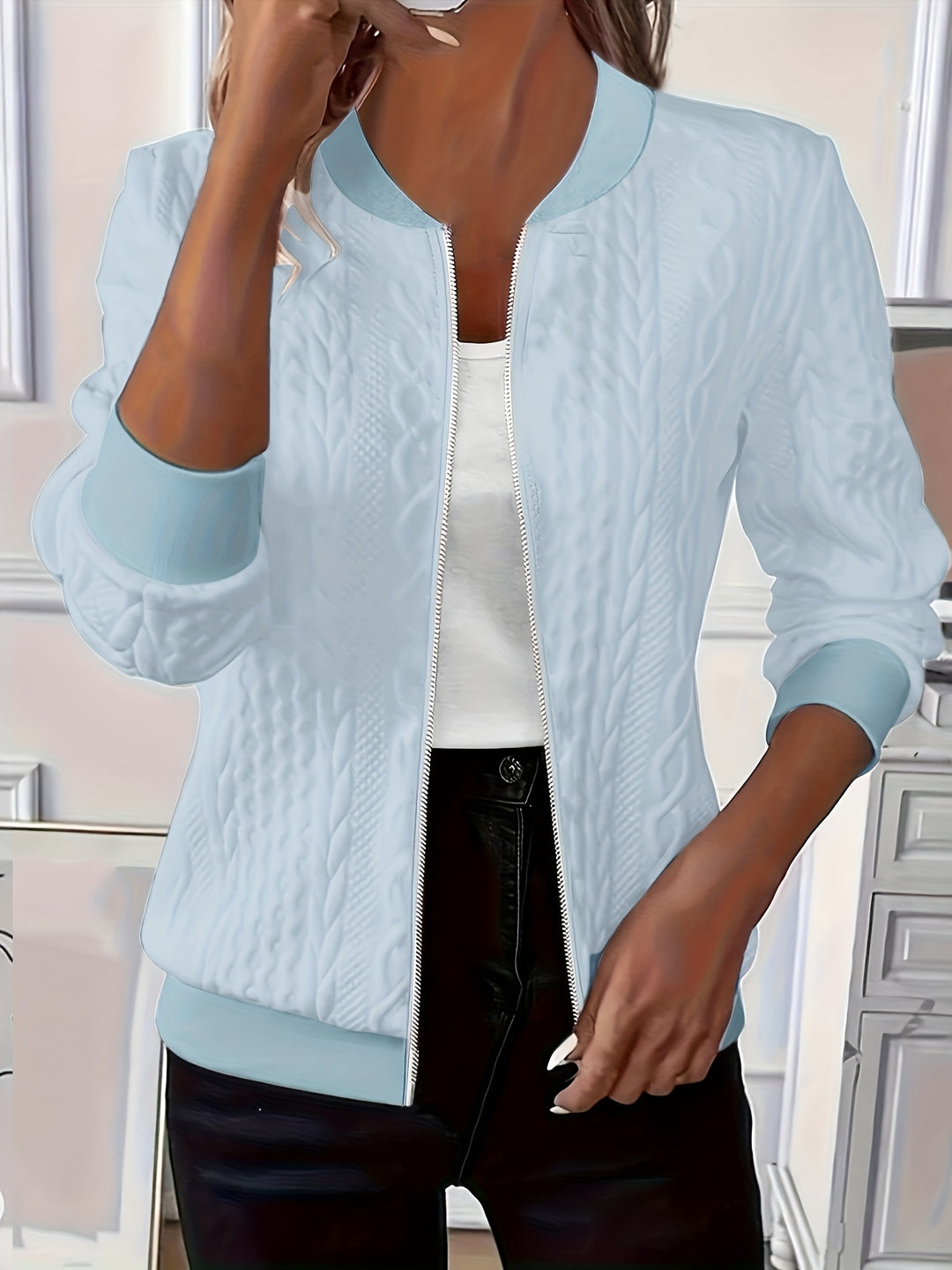 Nadine | Textured Zip-Up Jacket