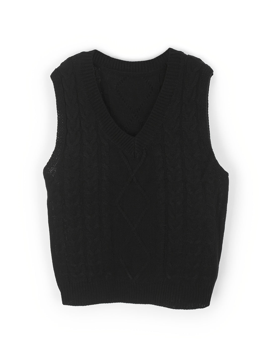 Vivian | Cable-Knit V-Neck Sweater Vest