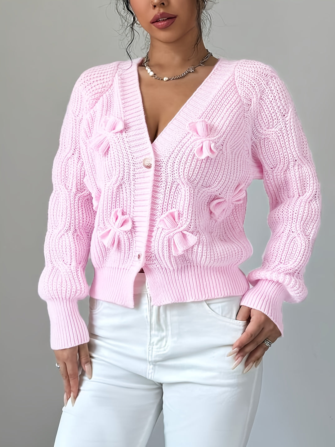 Rosanna | Bow-Detail Long Sleeve Cardigan