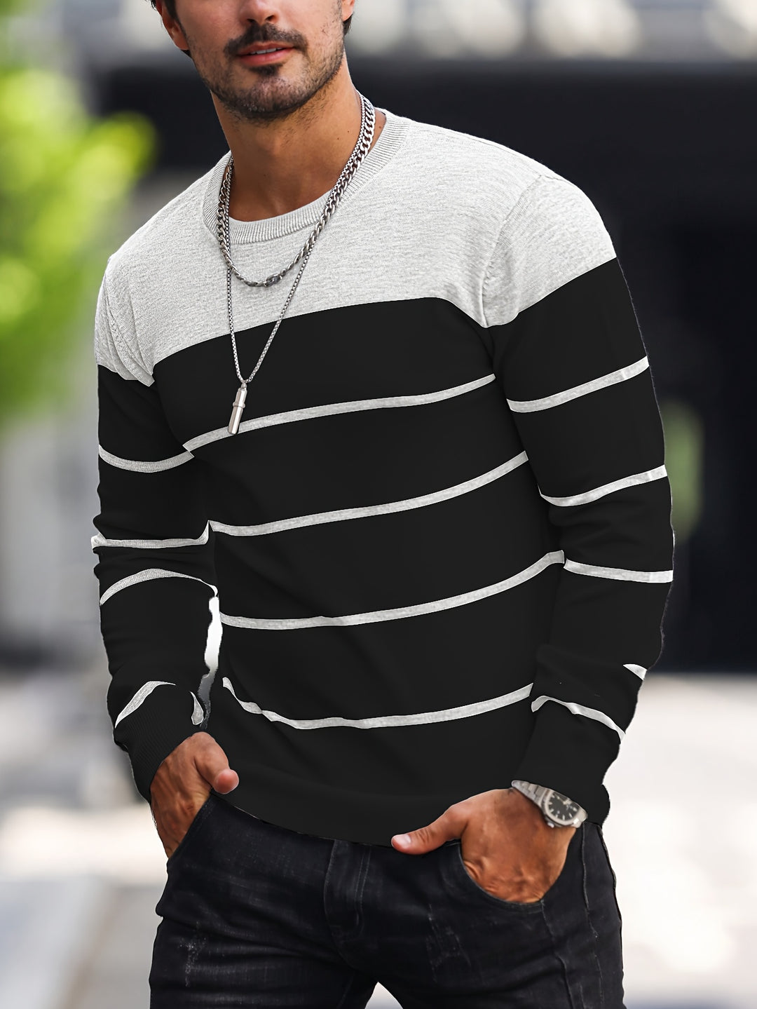 Harrison | Colour-Block Striped Sweater