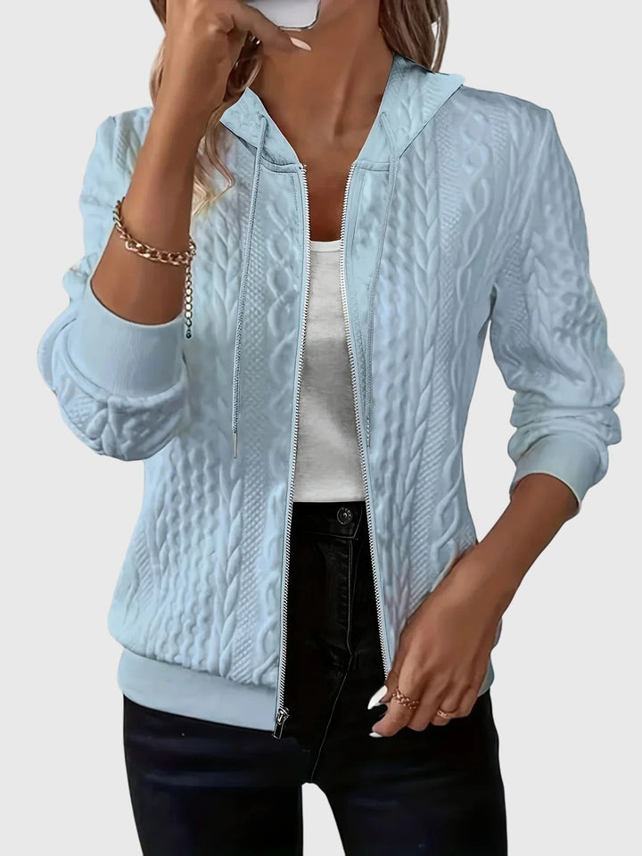 Kendra | Textured Zip-Up Hoodie