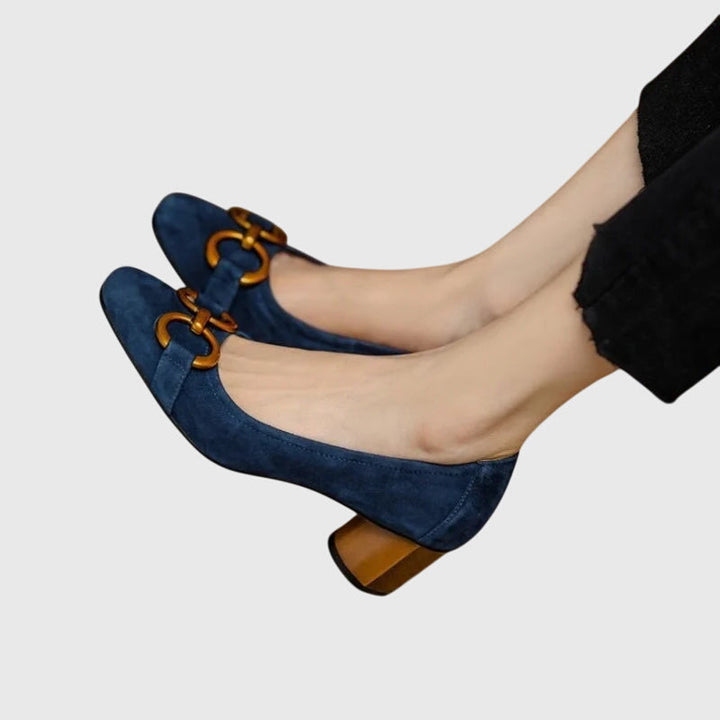 Catherine | Buckle Block-Heel Pumps