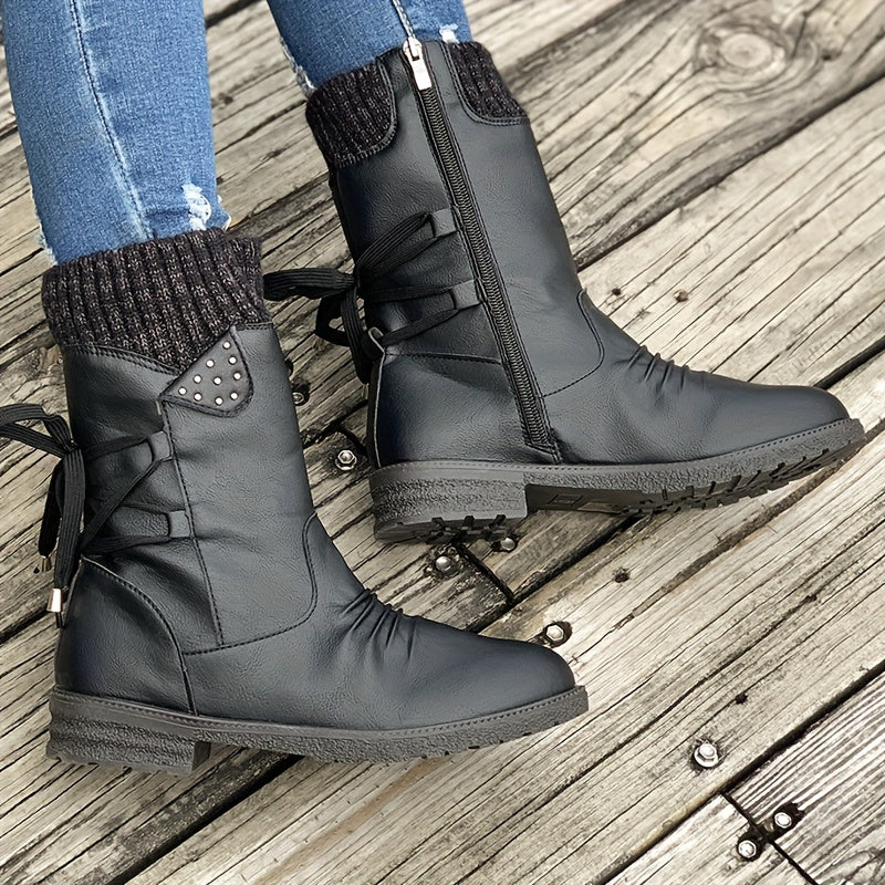 Dorothea | Cosy Lace-Up Mid-Calf Boots