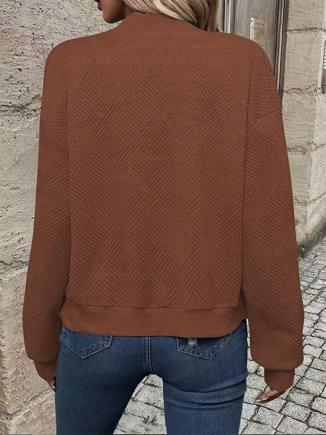 Delia | Textured Zip-Up Bomber Jacket
