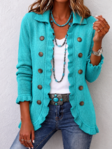Bridie | Ruffle-Trim Button Cardigan