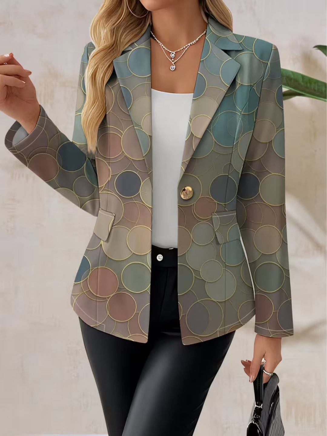 Theodora | Circle Print Tailored Blazer