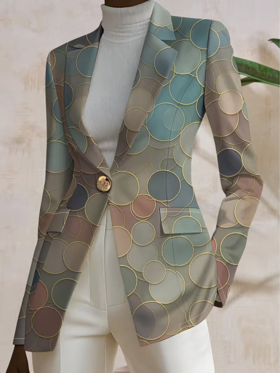 Theodora | Circle Print Tailored Blazer