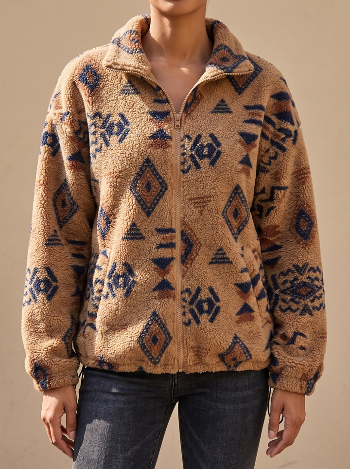 Brynn | Patterned Zip Bomber Jacket
