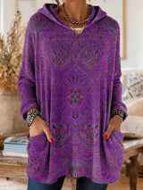 Marietta | Cosy Hooded Patterned Jumper
