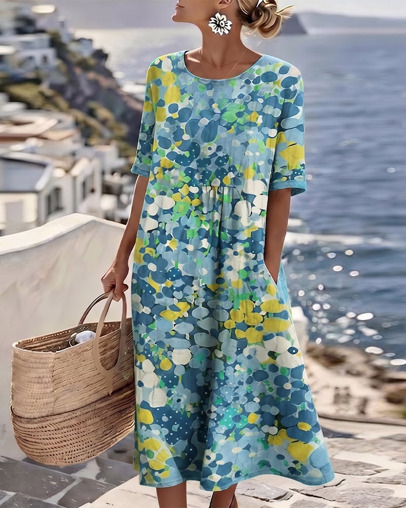 Sylvia | Blossom-Print Midi Dress
