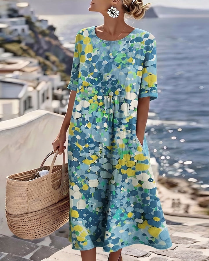 Sylvia | Blossom-Print Midi Dress