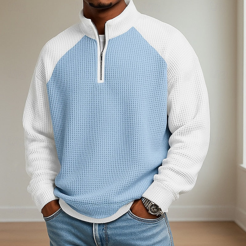 Preston | Textured Quarter-Zip Polo Shirt