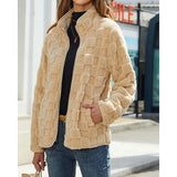 Odette | Textured Stand-Collar Jacket