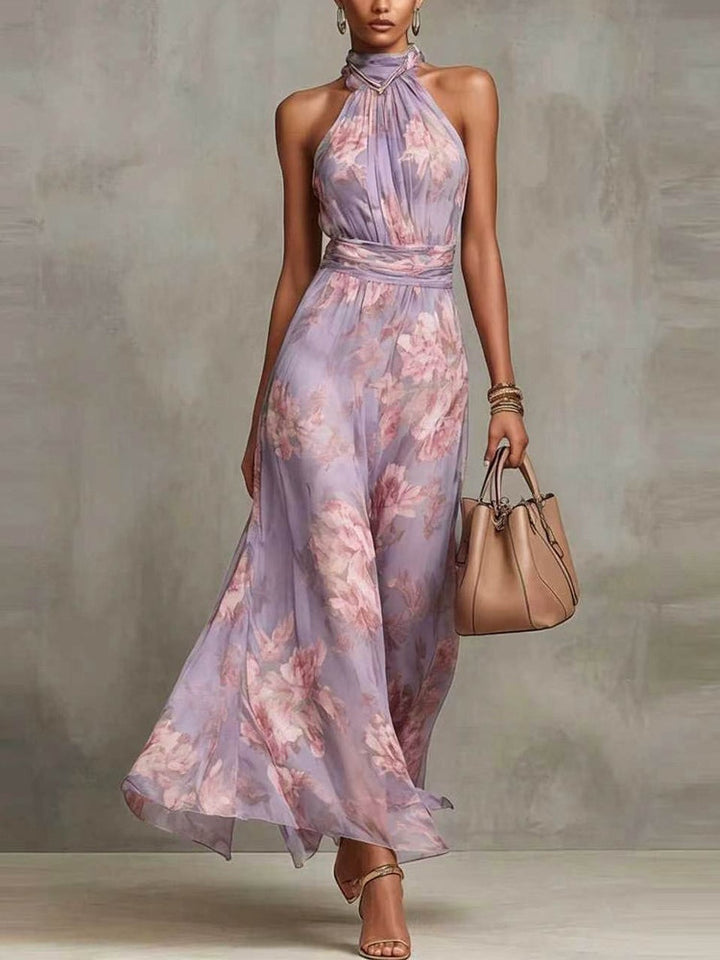 Cassia | Floral Halter Maxi Dress