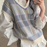 Rosalie | Argyle V-Neck Sweater Vest