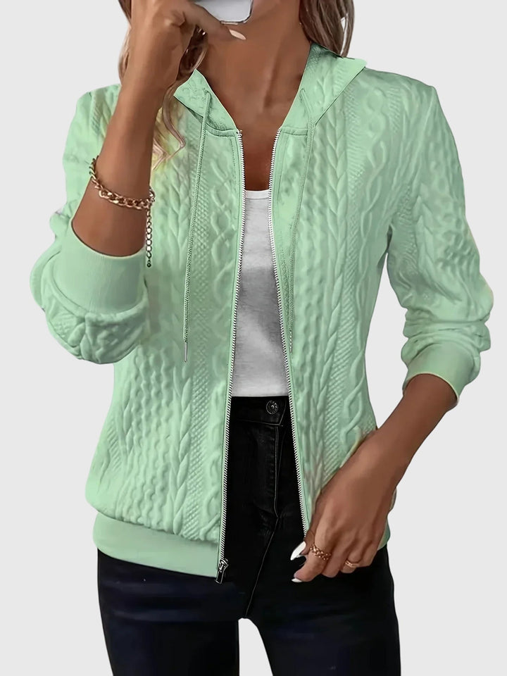 Kendra | Textured Zip-Up Hoodie