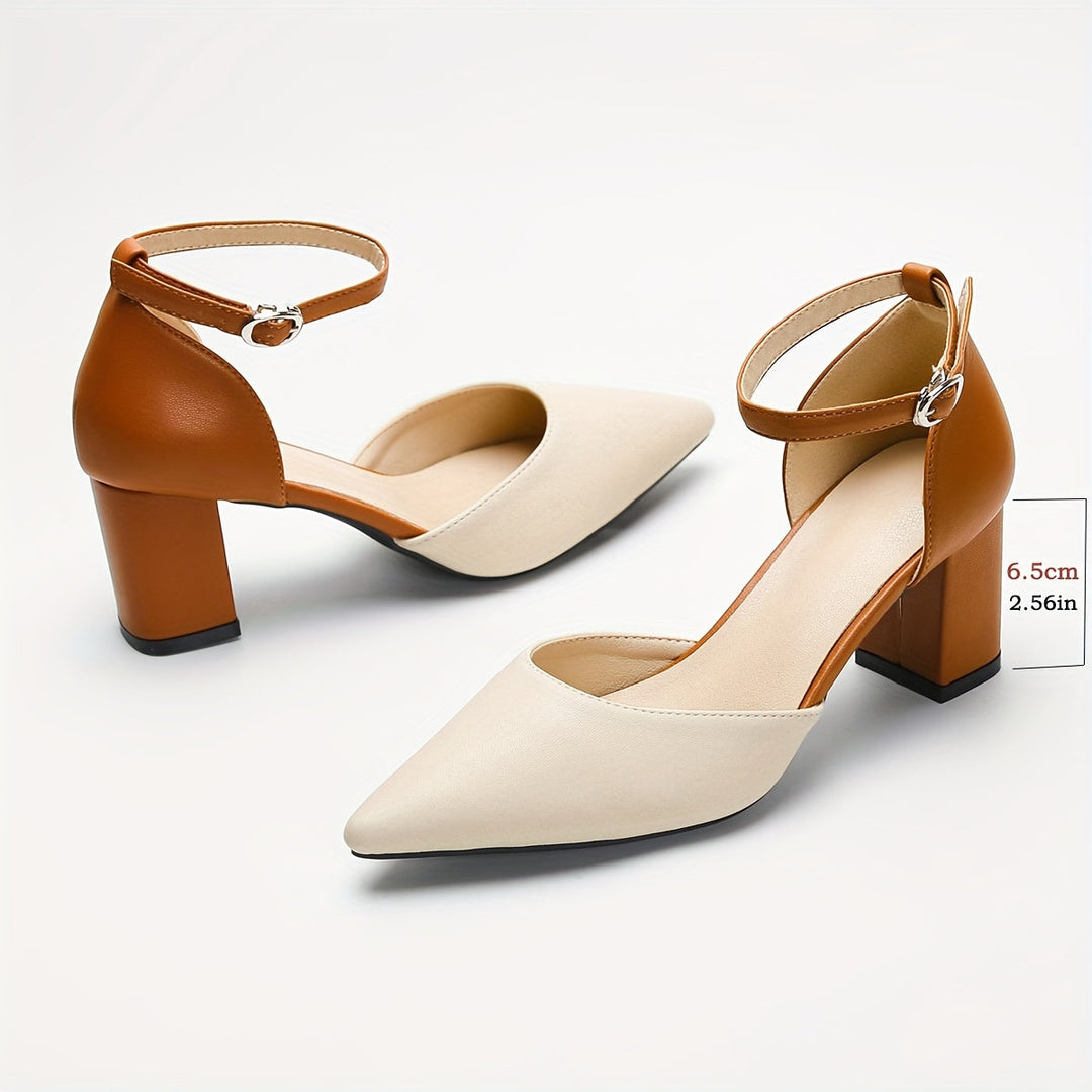 Rosanne | Two-Tone Ankle Strap Heels