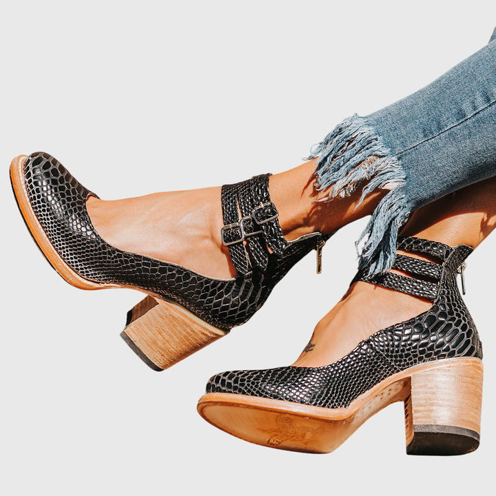 Amelie | Refined Ankle-Strap Block Heels