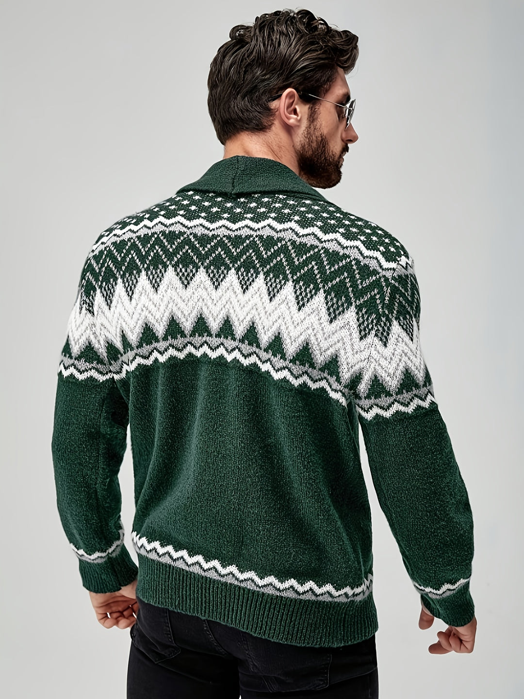 Whitaker | Nordic-Pattern Shawl Cardigan