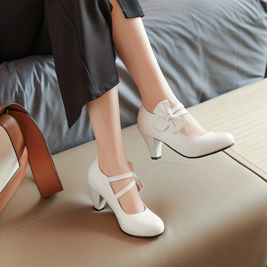 Eloise | Bow-Detail Ankle-Strap Heels