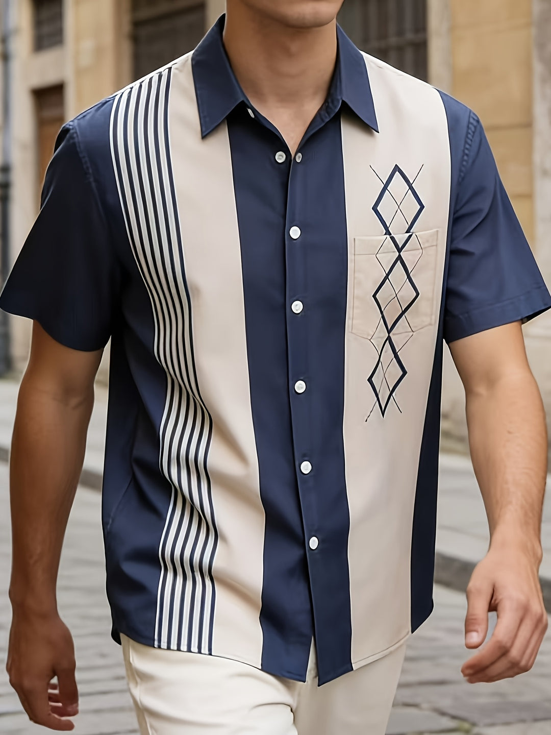 Conrad | Panelled Short-Sleeve Shirt