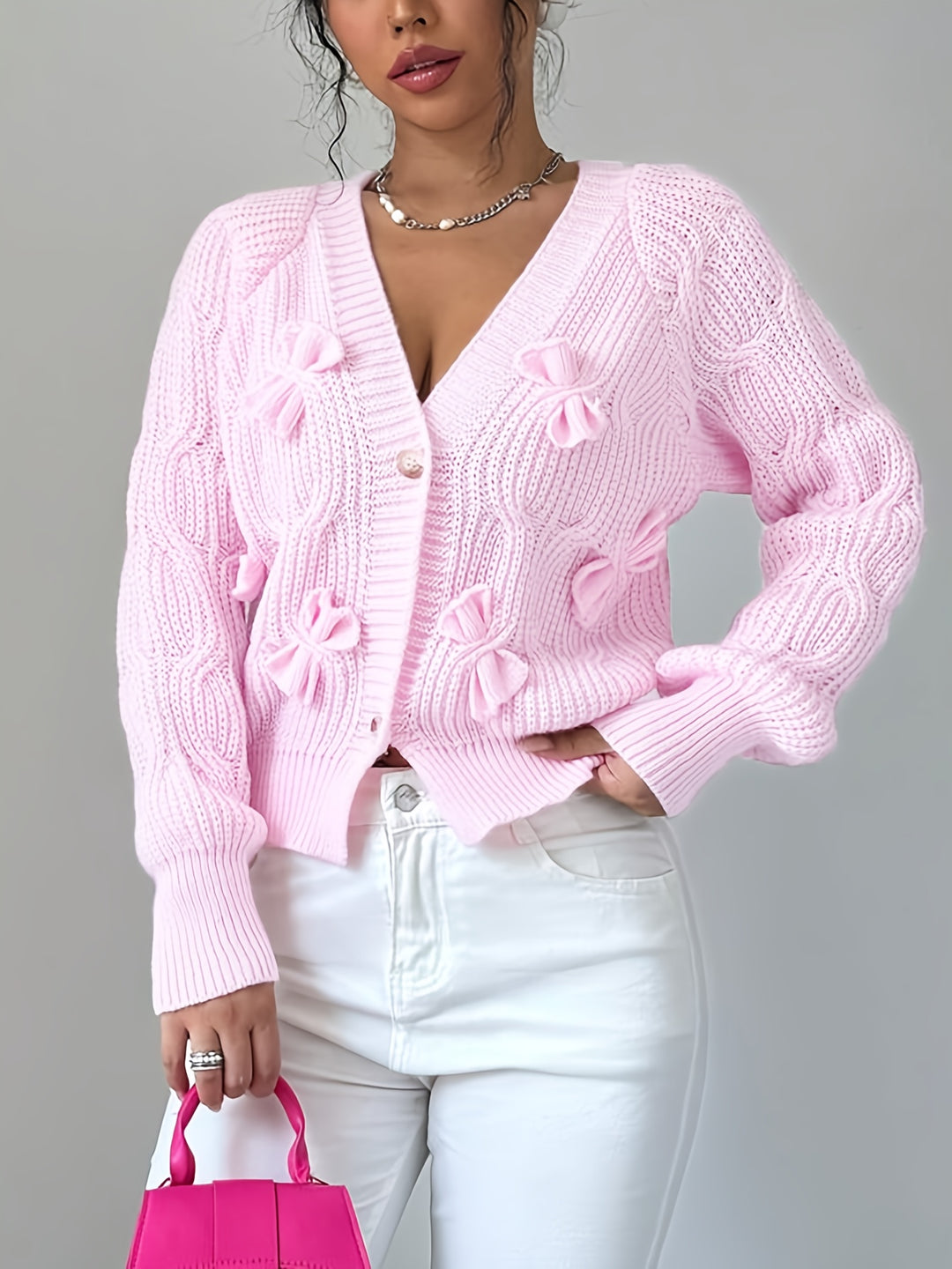 Rosanna | Bow-Detail Long Sleeve Cardigan