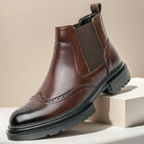 Laurence | Refined Brogue Chelsea Boots