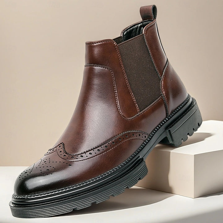 Laurence | Refined Brogue Chelsea Boots