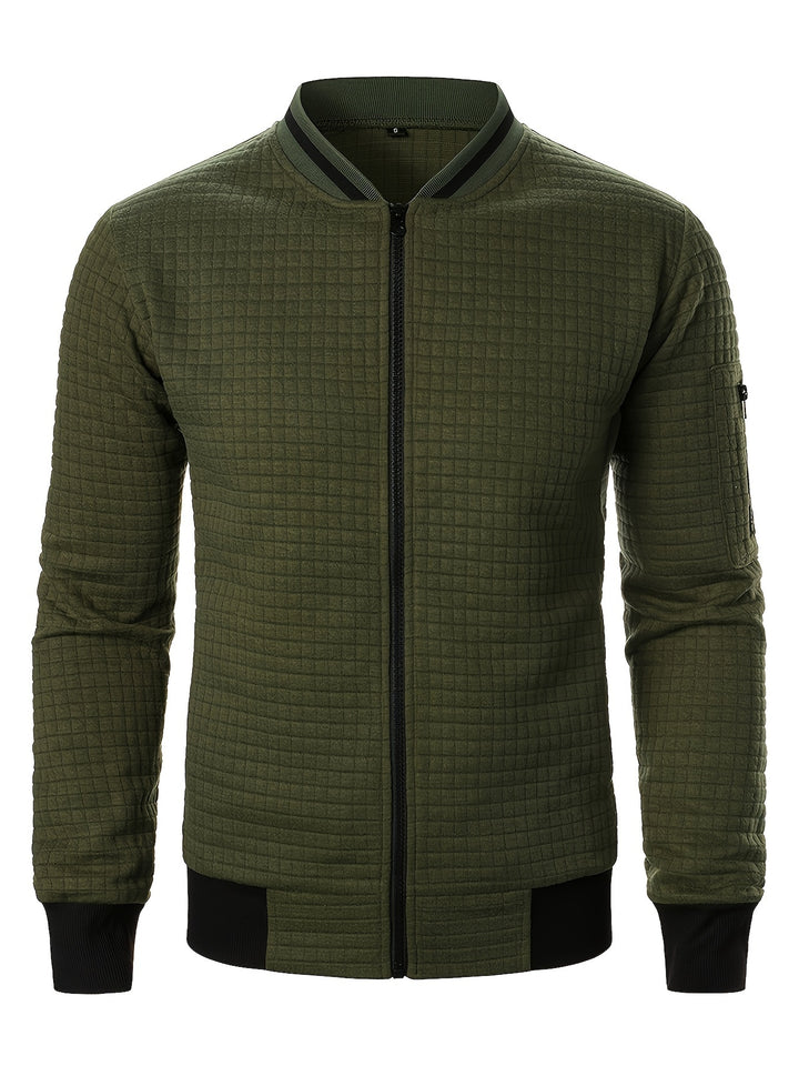 Spencer | Textured Zip-Up Bomber Jacket