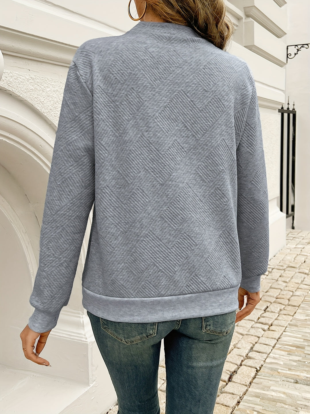 Gloria | Asymmetrical Button-Neck Sweater
