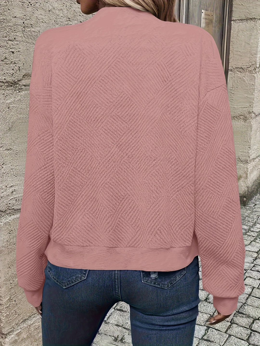 Delia | Textured Zip-Up Bomber Jacket