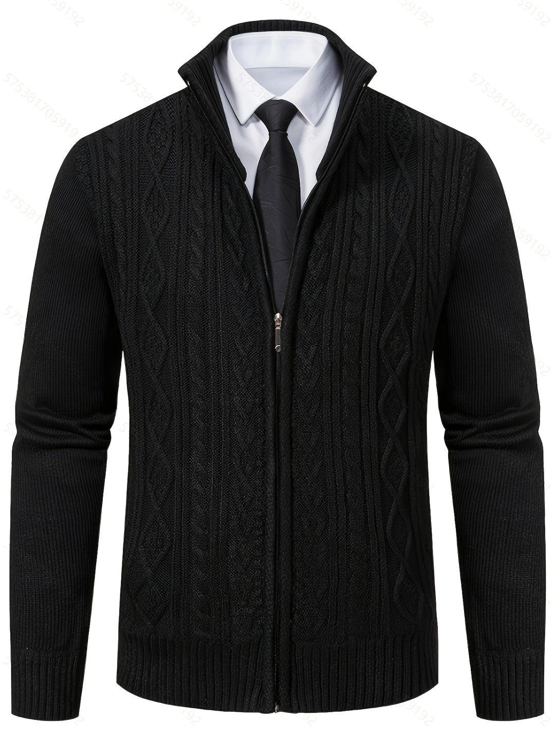 Alistair | Textured Full-Zip Cardigan