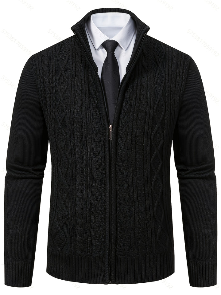 Alistair | Textured Full-Zip Cardigan