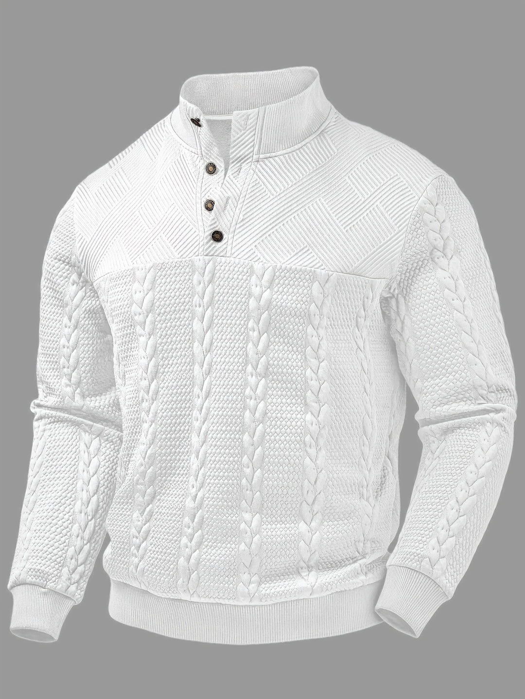 Malcolm | Textured Button-Neck Henley