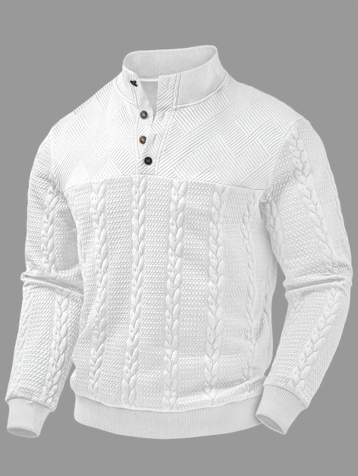 Malcolm | Textured Button-Neck Henley