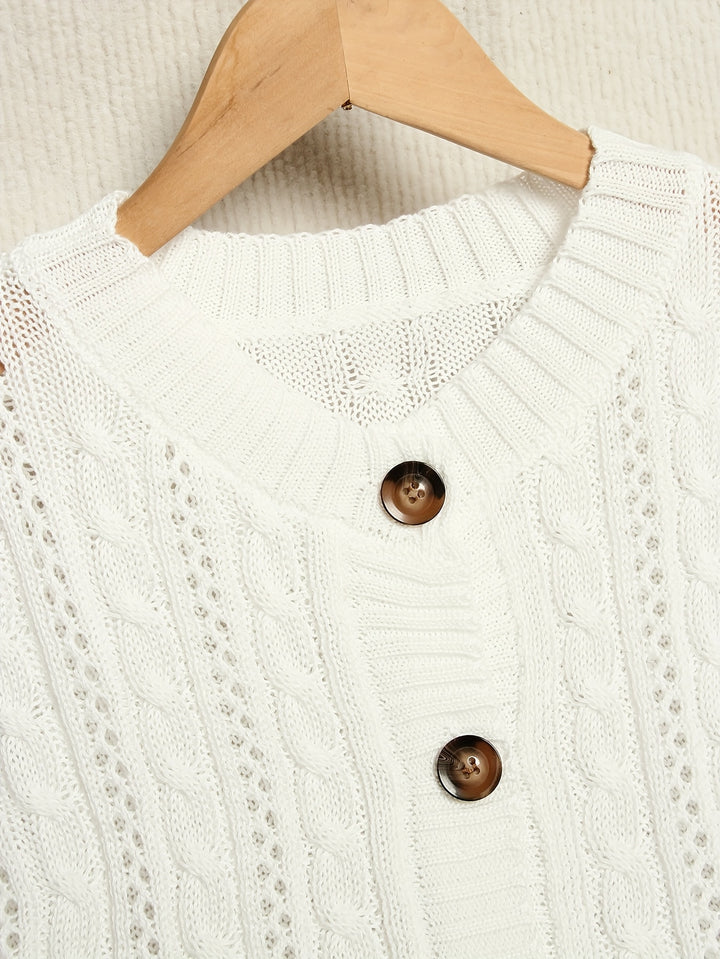 Eloise | Cable-Knit Button Cardigan