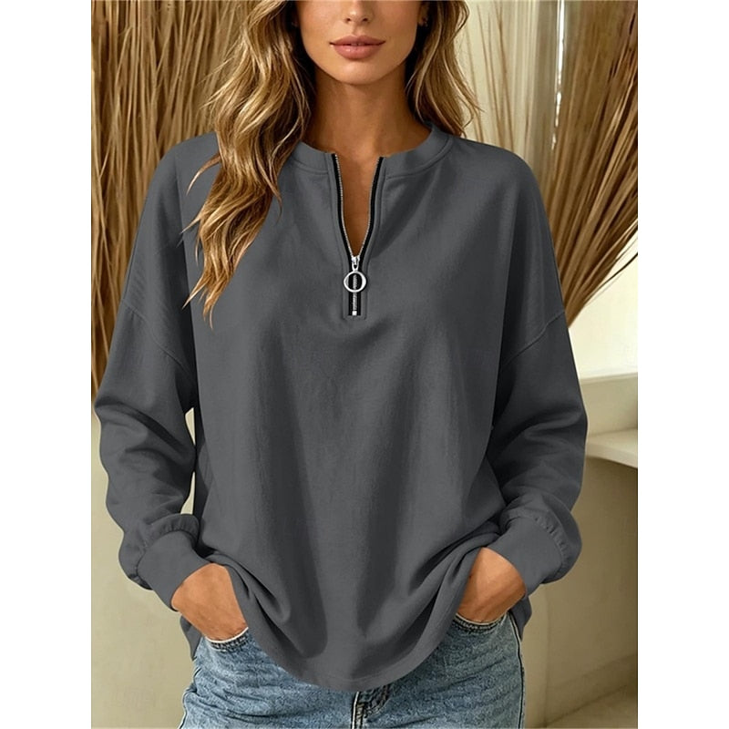 Mila | Relaxed Quarter-Zip Top