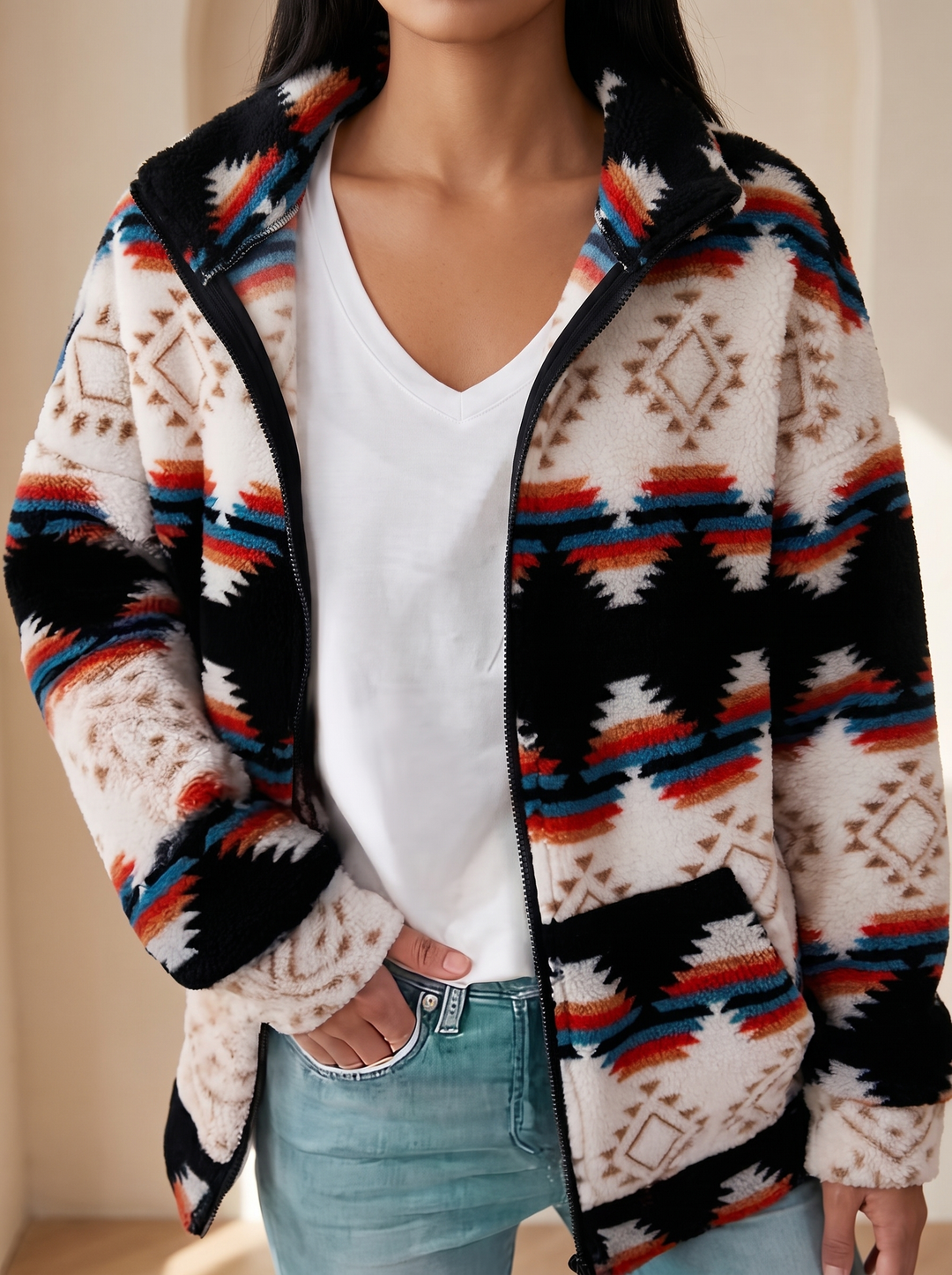 Sierra | Western Pattern Zip Jacket